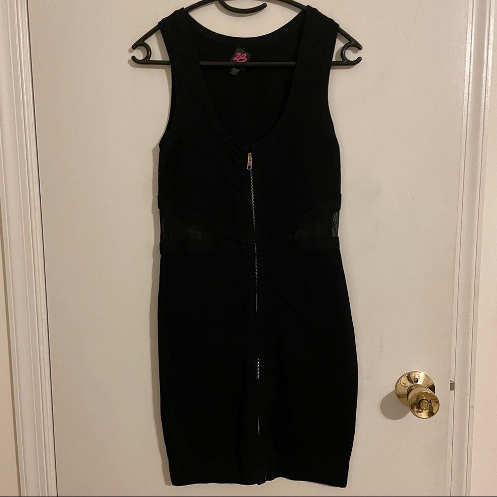 Black zip up dress